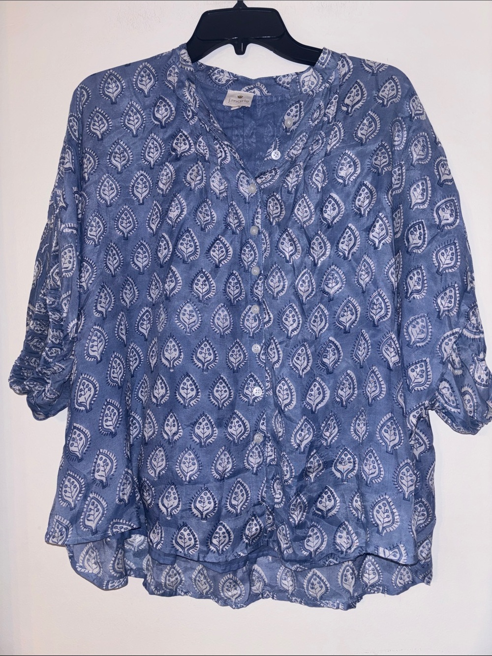 J. Marie Blue Dolman Sleeve Top